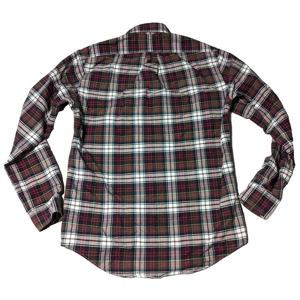 POLO RALPH LAUREN Men Small Red Blue Green Plaid Cotton Button-Up Shirt EUC‎